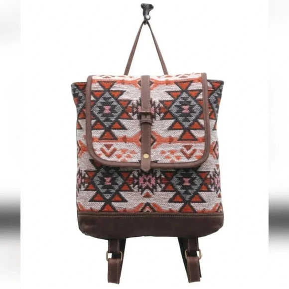 NWT Myra Bag Boho Canvas & Leather Backpack main image 6